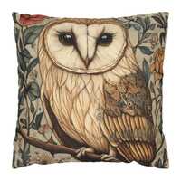 Owl Throw Pillow Cover, Vintage Pillow Case, William Morris Pillow, Polyester Pillow Case, Sofa Couc