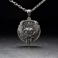 Oxidized Sterling Silver Owl Pendant: Gothic Bird Jewelry