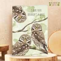 Owl Birthday Card A6 – Little Owl Card – Owl Gift - Birds of Prey Lover Card by Suffolk 