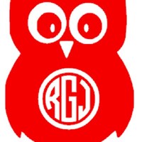 Circle Monogram Owl vinyl decal, Monogram owl, circle car sticker, owl decor