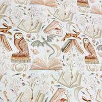 Wizard fabric Dragon fabric Fairytale fabric Magical fabric Mythological fabric Mythical Owl Fabric 
