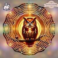 Owl Design Wind Spinner PNG, Sublimation File, Digital Download, DIY Gift, Garden Art, Unique Porch 