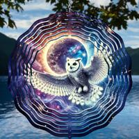 Owl Wind Spinner PNG: Magical Celestial Design (Digital Download)