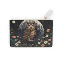 Colorful Owl Mini Bag Coin Purse, Gold Zipper, Pocket, Double-Sided Saffiano Print, USA-Made, 6.3&qu