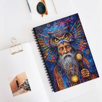 Mystical Owl Spiral Notebook - Vibrant Art for Dreamers, Journaling, Sketching, Gift for Creatives, 