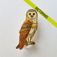 Barn Owl Enamel Pin: Bird Lapel Badge, Christmas stocking stuffer, Advent calendar