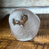 Vintage Swedish Crystal Glass Owl Figurine Paperweight Signed Mats Jonasson Sweden 3300