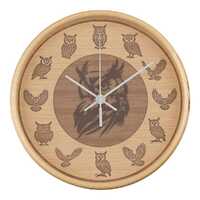 Rustic Wooden Owl Clock: Wildlife Wall Art, Farmhouse Decor