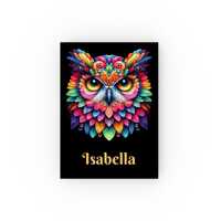 Colorful Owl Hardback Journal, Lined Notebook for Writing, Diary with Cute Bird Design, Blank Sketch