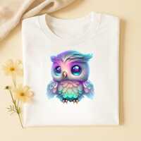 Holographic Owl Sublimation Design: Shiny Owl Clipart (Digital Download)