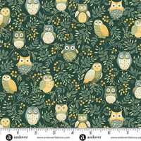 Hello Autumn Twilight Owls Green by Makeower UK