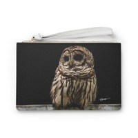 Elegant Owl Clutch Bag, Stylish Wristlet Pouch, Unique Animal Print Purse, Perfect Gift for Nature L