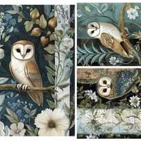 Rice Paper for Decoupage / Owl Owls / 1 Rice Paper / A4 / A5 / Customizable