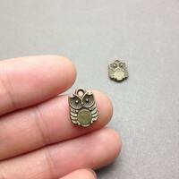 50 pcs Antique Bronze Owl Charms Double Sided 10mmx14mm