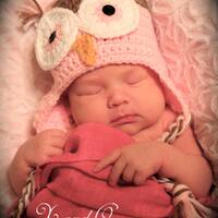 Owl Crochet Beanie w/ ear flaps and braids