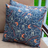 Halloween Owl Pillow Cover, Bats, Moon, 18x18 Inch