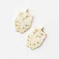 3037051 / Owl / Sand Finished 16k Gold Plated Brass Pendant 9.4mm x 15m / 0.6g / 2pcs