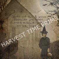 Halloween Digital Art Collage WiTcH and OwL Instant Download U-Print 300 dpi Suitable for Framing