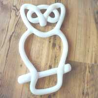 Vintage Plastic Blow Mold Owl White Wall Hanging Halloween Decoration Retro Hanging Large Home Decor