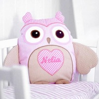 Baby Monogram Pillow , Designer Owl  Pillow,   Custom Baby Pillow