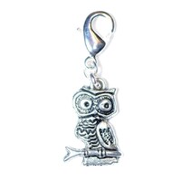 Build Your Bracelet - OWL Charm Clip on Add a Charm Jewelry OR for a Pet Collar  SB-Anm024