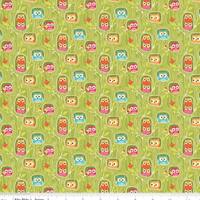 Happy Flappers  - 1 Yard Cut - Novelty Fabric  - Hide Out Green- Cotton Fabric - Riley Blake Designs