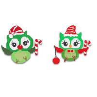 Plastic Canvas Tis The Season Christmas Owls Wall Hangings PDF FORMAT Instant Download