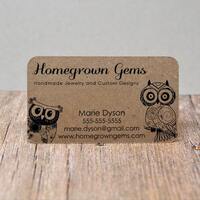 Recycled Kraft Brown Business Cards Modern Cute Owls - Calling Cards - Mommy Cards - Display Cards