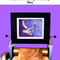 Owl Original Etching 16x20 inch Matted - Blodeuwedd - Fine Art - Copper Etching Print - Flight - Wel