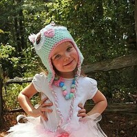 Crochet Baby Hat - Crochet Child Owl Hat - Owl Hat  - Newborn Photo Prop - Baby Girl - Toddler Hat -