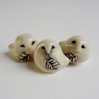 Snowy Owl Terrarium Figurine - Miniature Terrarium Figurine - Miniature Clay Animal - Clay Figurine 