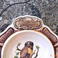 Vintage Treasure Craft Hand Painted Owl Trinket Bowl - Made in the U.S.A.
