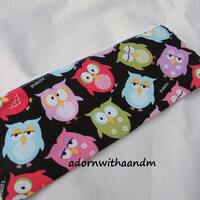 Zippered pencil case made with Midnight owls fabric, hooters, retro, classic girl, zippered pouch, s