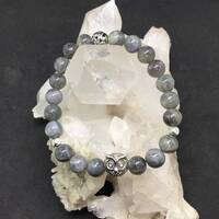 Labradorite Bracelet with Silver Owl