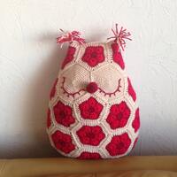 Crochet Owl cushion,Handmade Crochet African Flower Owl cushion, owl pillow, bright cushion, amiguru