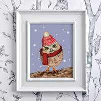 Owl print, nursery wall art, woodland nursery art, owl wall art, nursery decor, owl gifts, owl decor