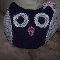 Novelty , Owl Plush Pillow , Home Decor , Girls Room , Fabric Craft , Handmade , Purple , Floral Pri