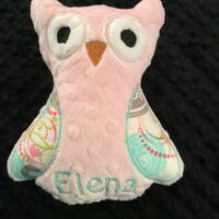 OWL/OWL TOY/Baby pink Owl,/owl/stuffed owl/stuffed toy/personalized toy/personalized owl toy/persona