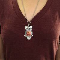 Cute Owl Necklace with your custom photo