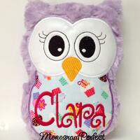 Personalized Cupcake Purple Owl Stuffie - 8.5" x 6.5"