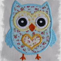 Owl Applique Machine Embroidery Design