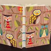 Hand-sewn Owl Journal, 6.5 x 4