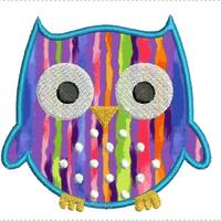 Cute Owl Applique Machine Embroidery Design 4x4 and 5x7 Hoop Bernina Viking Pfaff Babylock Janome an