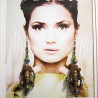 Owl On The Branch, Boho, Woodland, Rhinestones, Brown Earrings,Shabby, Chic, Long Earrings.