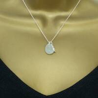 Sea Glass Necklace: Sterling Silver Owl Charm, Northumberland Gem