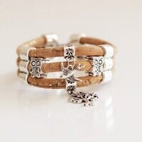 Cork Bird Owl Tree Bracelet