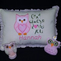 Personalized Baby Owl Pillow, Baby Shower Gift, Flannel Baby Personalized Pillow, New Baby Gift, Bab