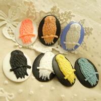 5pcs Mixed Colors Night Owl Environmental Protection Resin Cabochon,DIY Manually Jewelry Accessories