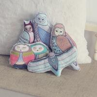 Choose Your Owl Pillow / Owl Plush / Plushie / Accent Pillow / Pastels / Original Illustration