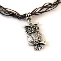 Owl Spirit Animal Totem Necklace Earthy colors for Intuition, Inspiration, Life transition, Nature, 